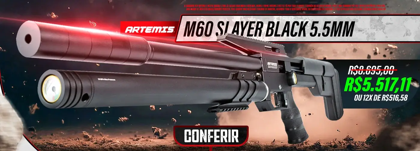 Carabina de Pressão PCP Artemis M60 Slayer Black 5.5mm